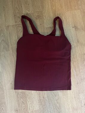 all in motion Square Neck Tank Top in Burgundy
